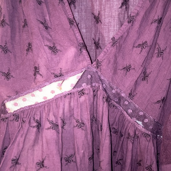Free People sheer purple blouse - Picture 3 of 10